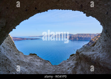 Sur la caldeira de Fira et Oia près de Megalochori, Santorin, Grèce au 31.05.2019. © Peter Schatz / Alamy Stock Photos Banque D'Images