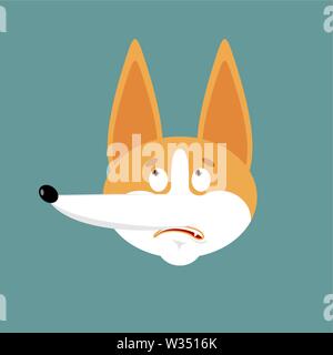 Emoji confus Corgi oops. Chien perplexe émotions avatar. Animaux de surprise. Vector illustration Illustration de Vecteur