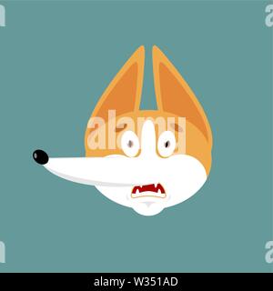 Corgi peur coucou icônes emoji. Oh mon Dieu chien émotions avatar. Animal effrayé. Vector illustration Illustration de Vecteur