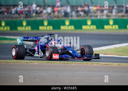 TOWCESTER, Royaume-Uni. 7Th Jul 2019. Daniil Kvyat de Toro Rosso en Formule 1 au cours de la pratique 1 Rolex Grand Prix de Grande-Bretagne 2019 à Silverstone Circuit sur Vendredi 12 juillet 2019 en Angleterre, de TOWCESTER. Credit : Taka G Wu/Alamy Live News Banque D'Images