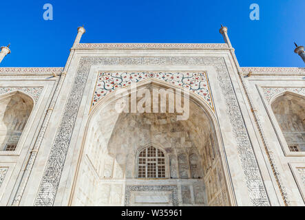 Le Taj Mahal à Agra, Uttar Pradesh, Inde. Banque D'Images