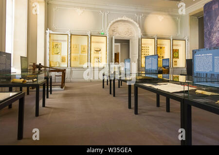 Intérieur de l'édifice des Archives nationales, l'ancien hôtel de Soubise, musée de l'histoire de France, Paris, France. Banque D'Images