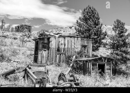 Jerome Ghost Town Shacks Banque D'Images