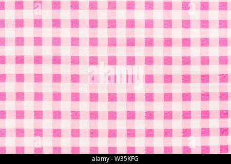 Tissu à carreaux rose et blanc arrière-plan. La texture de haute qualité en très haute résolution. Banque D'Images
