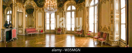 Intérieur de l'édifice des Archives nationales, l'ancien hôtel de Soubise, salle ovale de la princesse, Paris, France. Banque D'Images