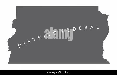 Carte du district fédéral du Brésil Illustration de Vecteur