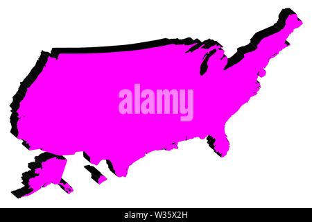 Silhouette carte des Etats-Unis d'Amérique vector Illustration de Vecteur