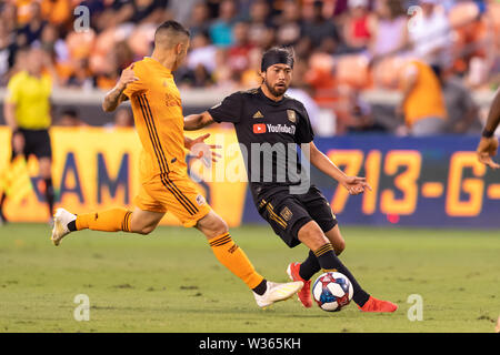 Texas, USA. 12 juillet, 2019. Juillet 12, 2019 Le milieu de terrain du FC Los Angeles Lee Nguyen (24) l'occasion d'un match entre Los Angeles et Houston Dynamo FC au stade BBVA à Houston, Texas. A mi c'est égalité 1-1. Credit : Cal Sport Media/Alamy Live News Banque D'Images