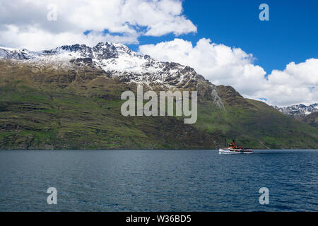 Croisière sur le Lac Wakatipu TSS Earnslaw, Queensland, île du Sud, Nouvelle-Zélande Banque D'Images