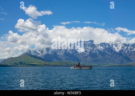 Croisière sur le Lac Wakatipu TSS Earnslaw, Queensland, île du Sud, Nouvelle-Zélande Banque D'Images