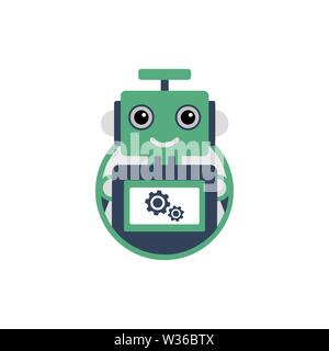 Chatbot concept. Service de support vocal chat bot. Style de dessin animé. Vector illustration. Illustration de Vecteur