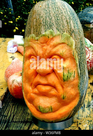 L'art des aliments et légumes melons pumpkin carving par artiste culinaire angkana neumayer d'autriche Banque D'Images