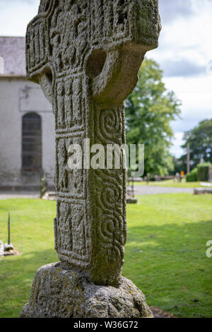 Irlandais en granit croix hautes de Castledermot, dans le comté de Kildare, Irlande Banque D'Images