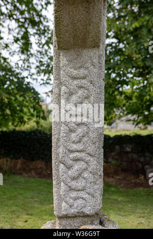 Irlandais en granit croix hautes de Castledermot, dans le comté de Kildare, Irlande Banque D'Images