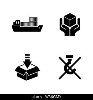 Livraison prioritaire. Les simples Vector Icons Set pour la vidéo, les applications mobiles, sites Web, projets d'impression et de votre conception. Illustration plat noir sur blanc Illustration de Vecteur