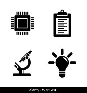 La recherche, le développement. Les simples Vector Icons Set pour la vidéo, les applications mobiles, sites Web, projets d'impression et de votre conception. La recherche, l'icône de développement B Illustration de Vecteur