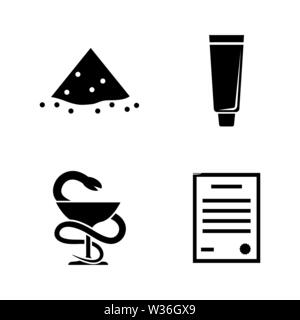 Pharmacie, Médical. Les simples Vector Icons Set pour la vidéo, les applications mobiles, sites Web, projets d'impression et de votre conception. Pharmacie, Medical icon noir Fla Illustration de Vecteur