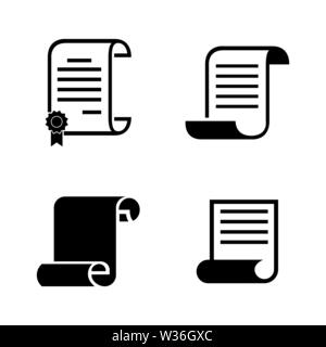 Documents manuscrits. Les simples Vector Icons Set pour la vidéo, les applications mobiles, sites Web, projets d'impression et de votre conception. Documents manuscrits icon noir Télévision Illu Illustration de Vecteur