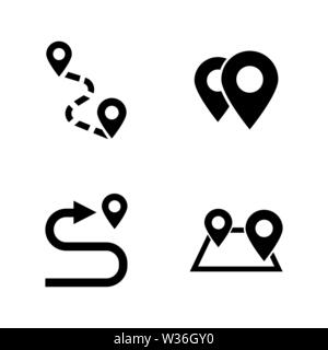 Route de Navigation. Les simples Vector Icons Set pour la vidéo, les applications mobiles, sites Web, projets d'impression et de votre conception. Route de Navigation icon noir Télévision Illustration de Vecteur
