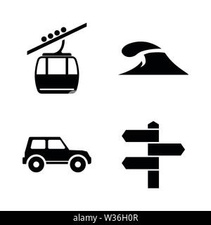 Tourisme, Voyage, aventure. Les simples Vector Icons Set pour la vidéo, les applications mobiles, sites Web, projets d'impression et de votre conception. Tourisme, voyages, Journe Illustration de Vecteur