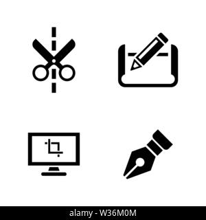 Projet architectural. Les simples Vector Icons Set pour la vidéo, les applications mobiles, sites Web, projets d'impression et de votre conception. Illustration à plat noir Illustration de Vecteur