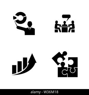 L'analytique. Les simples Vector Icons Set pour la vidéo, les applications mobiles, sites Web, projets d'impression et de votre conception. Illustration plat noir sur blanc Illustration de Vecteur