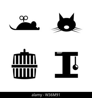 Maintien de la cat. Les simples Vector Icons Set pour la vidéo, les applications mobiles, sites Web, projets d'impression et de votre conception. Maintenir l'icône de chat Illustrati plat noir Illustration de Vecteur