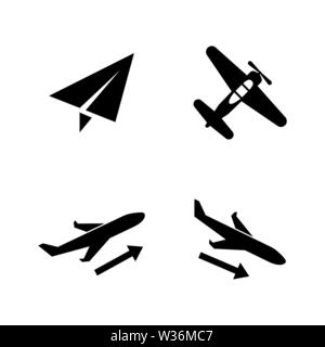 Avion, avion, avion. Les simples Vector Icons Set pour la vidéo, les applications mobiles, sites Web, projets d'impression et de votre conception. Avion, avions, Airplan Illustration de Vecteur