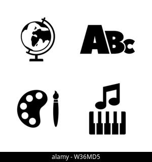 La matière scolaire, l'éducation. Les simples Vector Icons Set pour la vidéo, les applications mobiles, sites Web, projets d'impression et de votre conception. La matière scolaire, professio Illustration de Vecteur