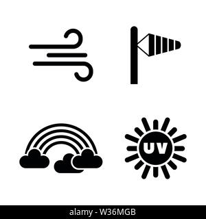 Prévisions météo, la météorologie. Les simples Vector Icons Set pour la vidéo, les applications mobiles, sites Web, projets d'impression et de votre conception. Météo ico Illustration de Vecteur