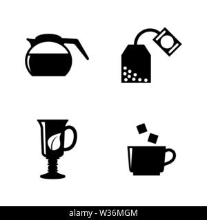 Des boissons chaudes, thé, café. Les simples Vector Icons Set pour la vidéo, les applications mobiles, sites Web, projets d'impression et de votre conception. Des boissons chaudes, thé, café ic Illustration de Vecteur