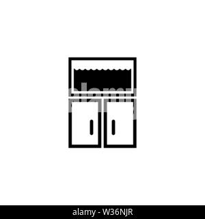 Icône vecteur commode de l'aquarium. Télévision simple symbole sur fond blanc Illustration de Vecteur