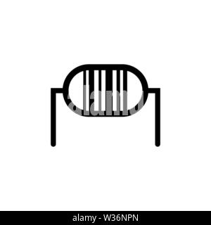 Transistor. Icône vecteur plate. Simple symbole noir sur fond blanc Illustration de Vecteur