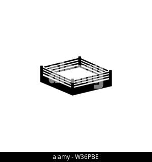 Ring de boxe. Icône vecteur plate. Simple symbole noir sur fond blanc Illustration de Vecteur