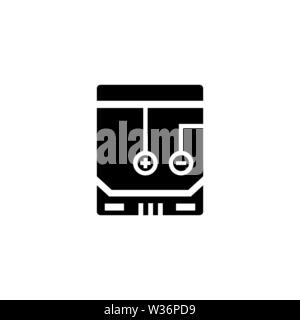 Carte de circuit imprimé. Icône vecteur plate. Simple symbole noir sur fond blanc Illustration de Vecteur