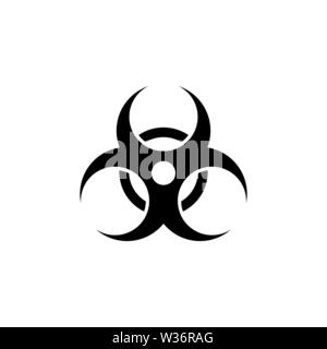 Risque biologique, Biohazard. Icône vecteur illustration. Télévision Simple symbole noir sur fond blanc. Risque biologique danger biologique modèl design Illustration de Vecteur