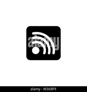Internet sans fil Wi-Fi, Social RSS. Icône vecteur illustration. Télévision Simple symbole noir sur fond blanc. Internet sans fil Wi-Fi, Social RSS signer de Illustration de Vecteur