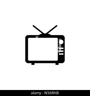 Télévision, Télévision. Icône vecteur illustration. Télévision Simple symbole noir sur fond blanc. La télévision par satellite, d'un modèle de conception de panneau d'interface utilisateur web et mobile elem Illustration de Vecteur