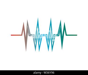 Illustration de l'onde sonore icône vecteur logo template Banque D'Images