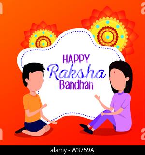 Étiquette de Raksha bandhan cas traditionnels Illustration de Vecteur