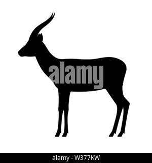 Vector silhouette noire gazelle antilope Illustration de Vecteur
