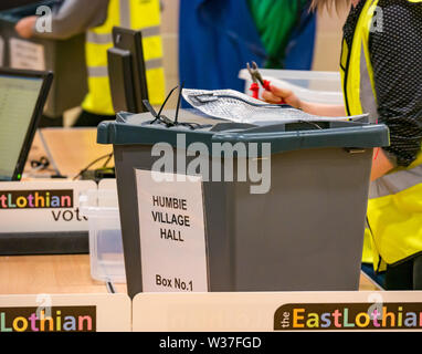 Voix étant comptés, quartier 5 Élection du Conseil, Haddington & Lammermuir élection partielle, mai 2019 East Lothian, Scotland, UK Banque D'Images