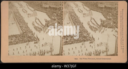 L'ancien pompier, grand temps, de Robert Centennial N Dennis collection de vues stéréoscopiques Banque D'Images