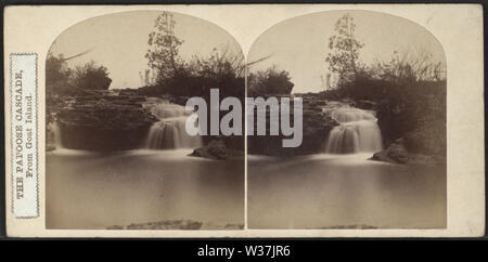 La Cascade de Papoose, Goat Island, à partir de Robert N Dennis collection de vues stéréoscopiques Banque D'Images