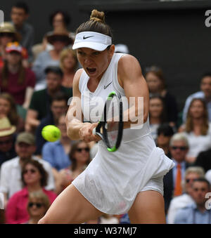 Londres, Royaume-Uni. Le 13 juillet, 2019. Les championnats de Wimbledon 2019 : Simona 13072019( ROU) gagne Mesdames derniers crédits : Roger Parker/Alamy Live News Banque D'Images