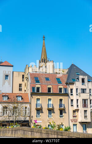 Metz, France, vue de Moyen bridge Banque D'Images