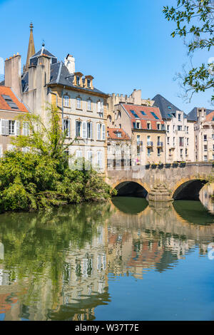 Metz, France, vue de Moyen bridge Banque D'Images