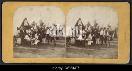 Corps des citoyens d'Utica, Camp Greenman, Saratoga Springs, 1869, par Deloss Barnum Banque D'Images