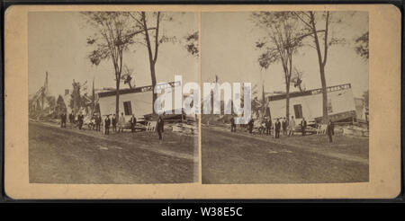 Vue d'une maison qui a été levé de ses fondations, par William Allderige Banque D'Images