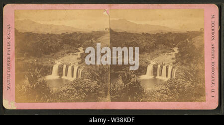 Waiuli (Wailua) Lower Falls, Kauai, par M Dickson Banque D'Images